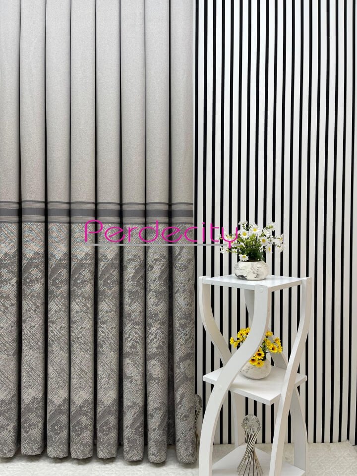 Rüya antrasit gri pano fon perde 1x3 sık pile tüm odalara uygun