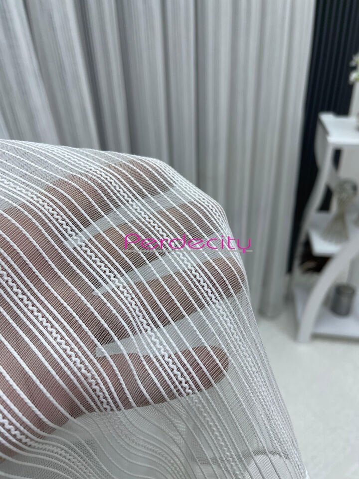 simli çizgili makarna14 tül perde ütü istemez ağır gramajlı her odaya ugun