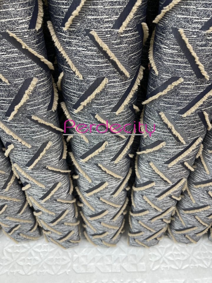 Bohem tarzı lacivert vizon saçaklı pano fon perde 1x3 sık pile tüm odalara uygun