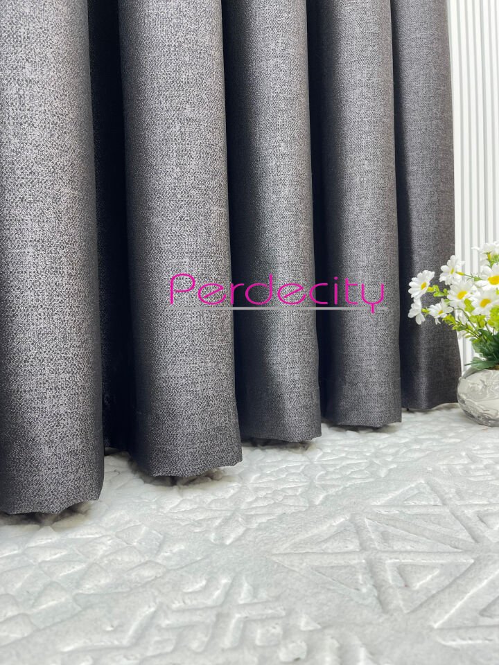 zeus antrasit gri osmanlı desen detaylı pano fon perde ütü istemez premium kalite