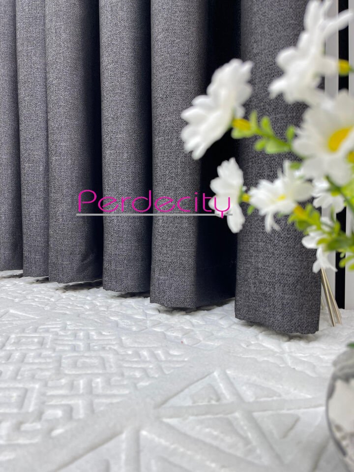 zeus antrasit gri osmanlı desen detaylı pano fon perde ütü istemez premium kalite