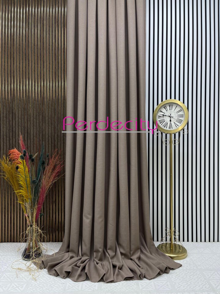 bohem tarzı keten paris 1099 açık  vizon  fon perde ütü istemez her odaya uygun