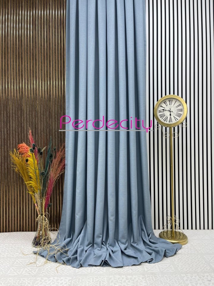 bohem tarzı keten paris 14 indigo mavisi fon perde ütü istemez her odaya uygun