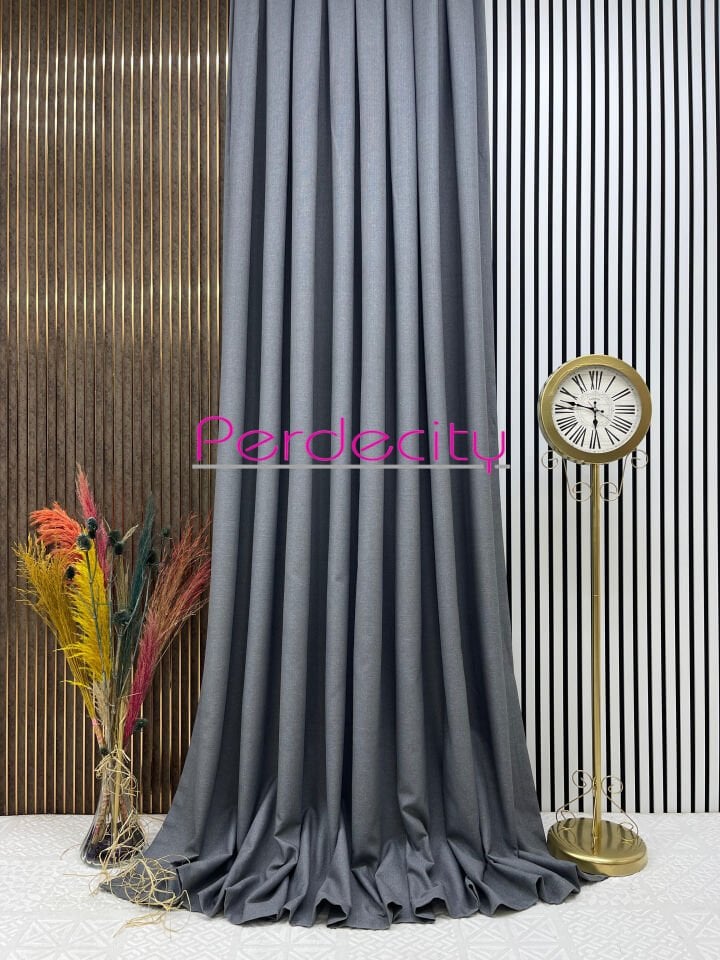 bohem tarzı keten paris 1092 antrasit fon perde ütü istemez her odaya uygun