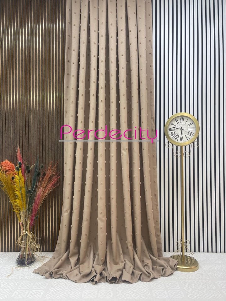 bohem tarzı keten city 06 vizon fon perde ütü istemez her odaya uygun