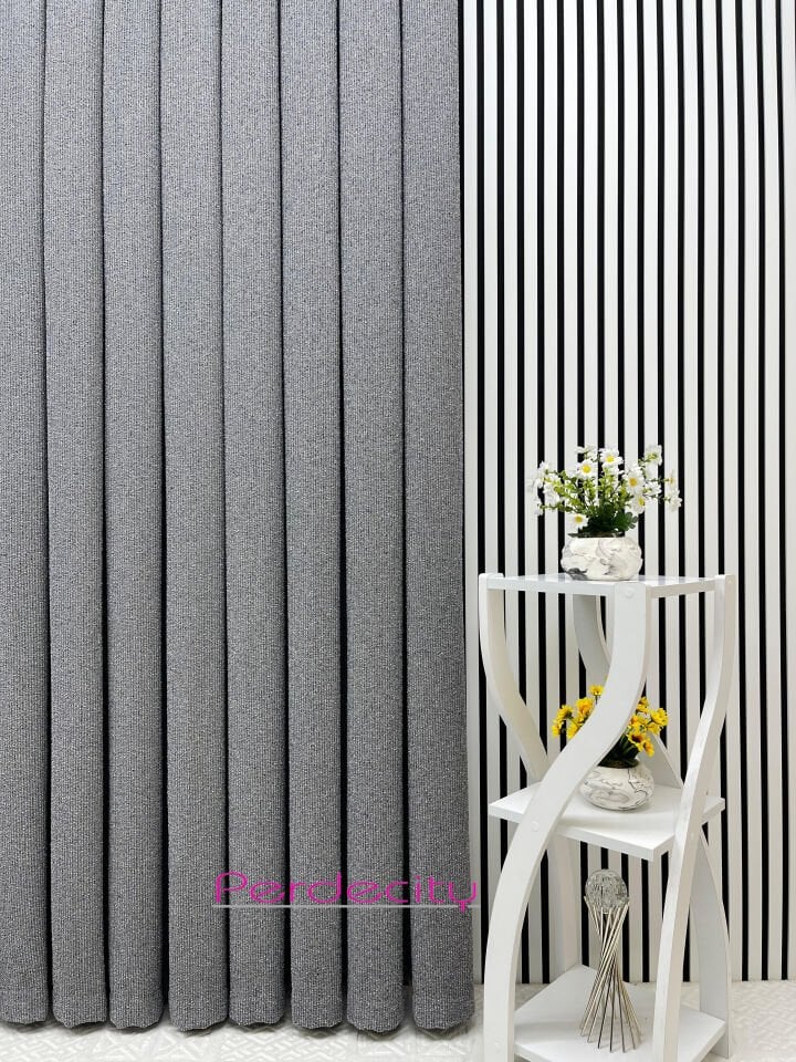 phuket gri  bohem tarzı fon perde 1x3 sık pile ütü istemez her odaya uygun