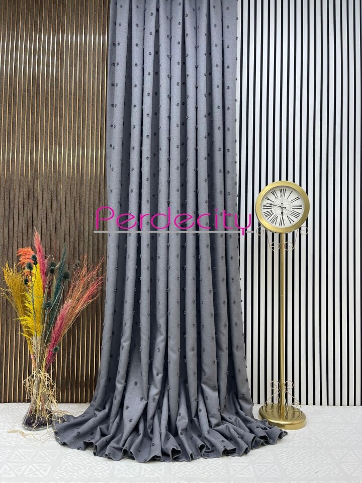 bohem tarzı keten city 13 antrasit  fon perde ütü istemez her odaya uygun